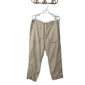 Free People linen blend cream cargo pants sz L